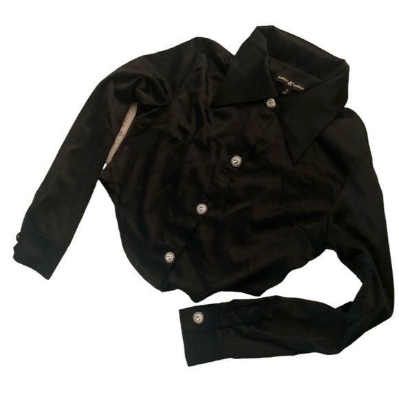 Almost Famous satin long sleeve crop top size s - Picture 5 of 5